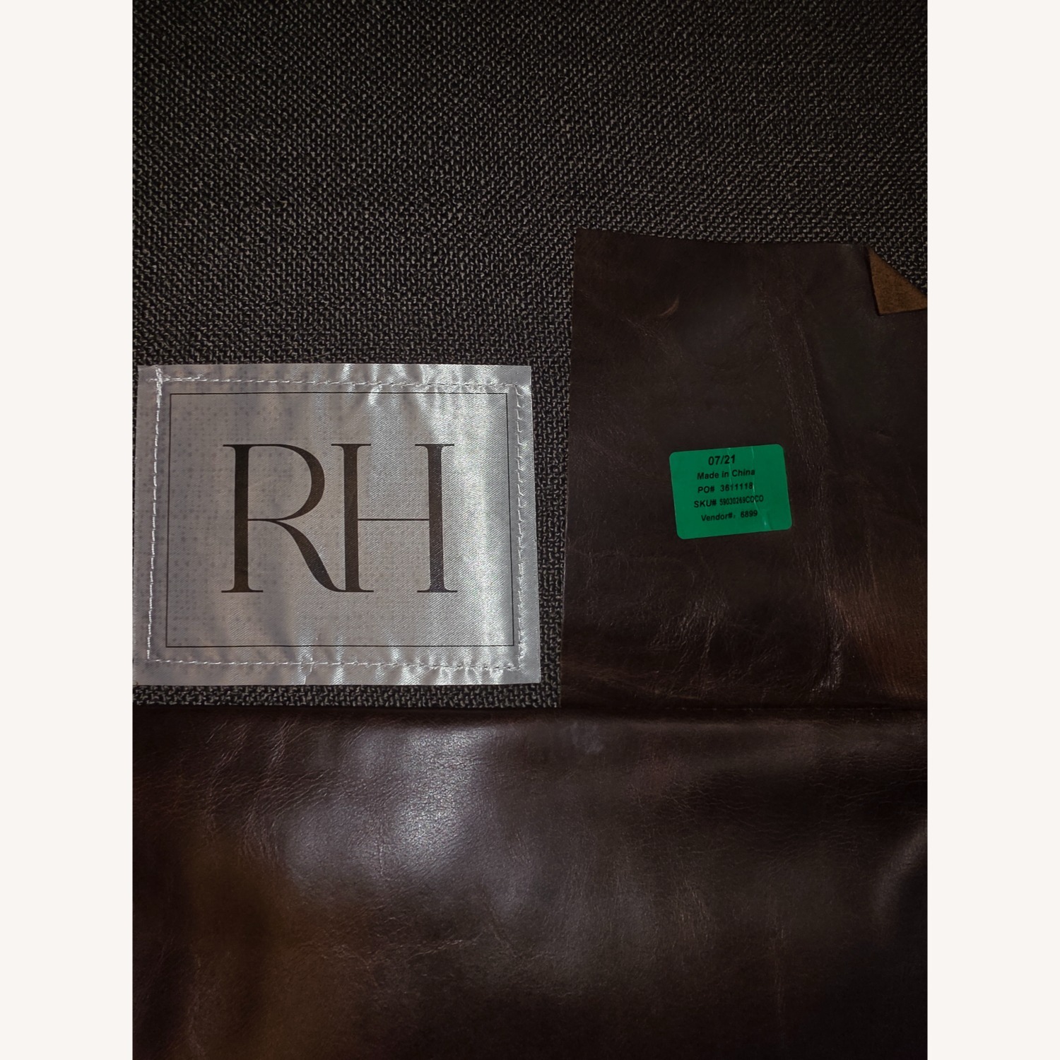 Restoration Hardware leather Cushion Sofa - image-7