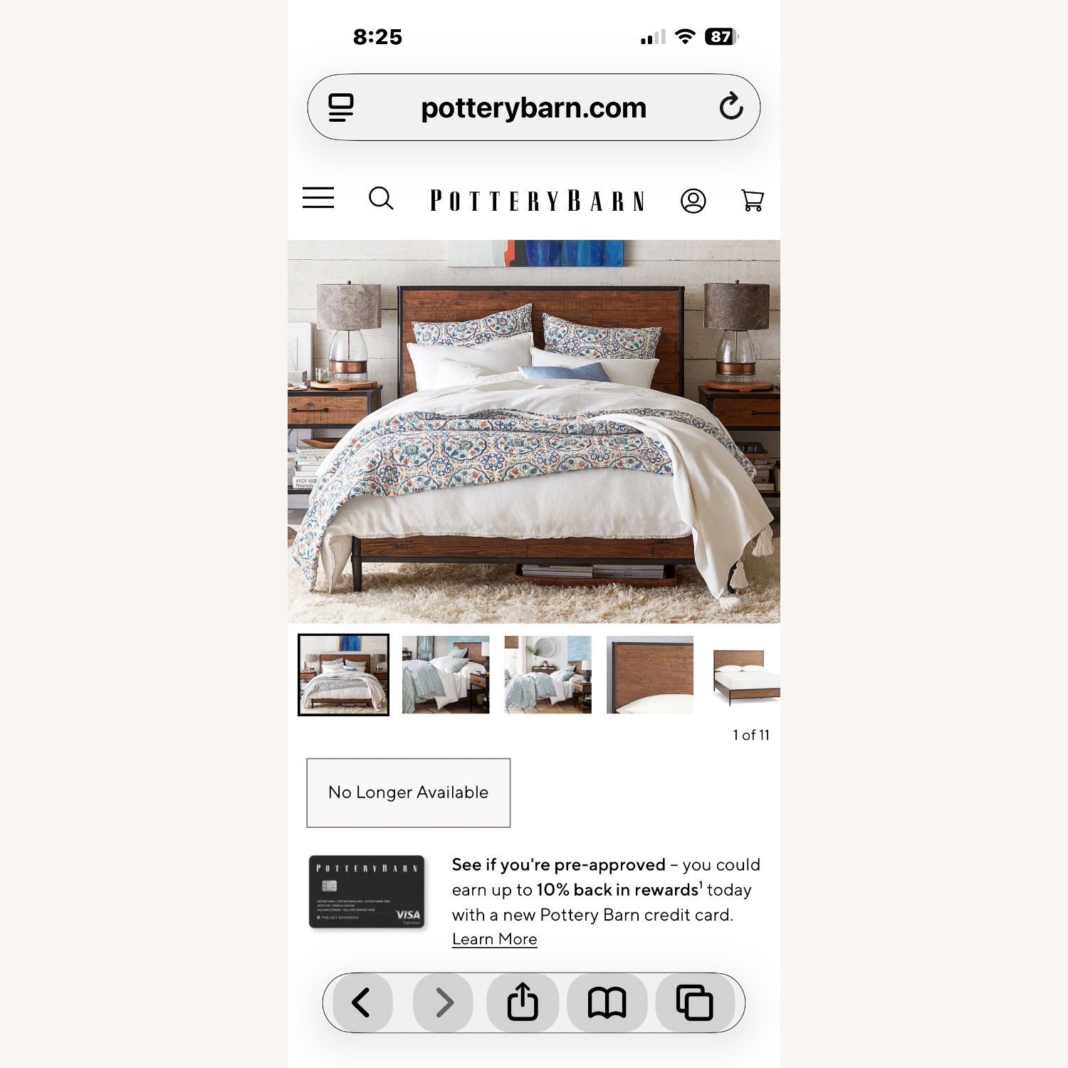 Pottery Barn Juno Dark Brown Wood King Bed - image-1