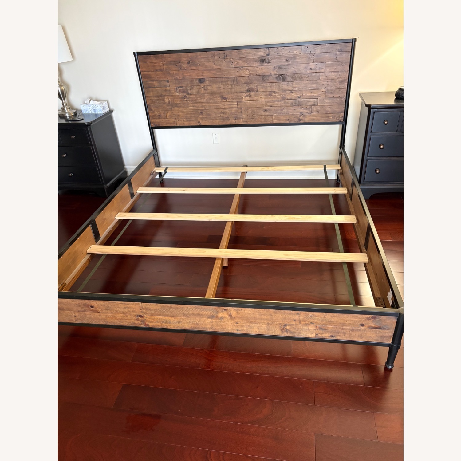 Pottery Barn Juno Dark Brown Wood King Bed - image-3