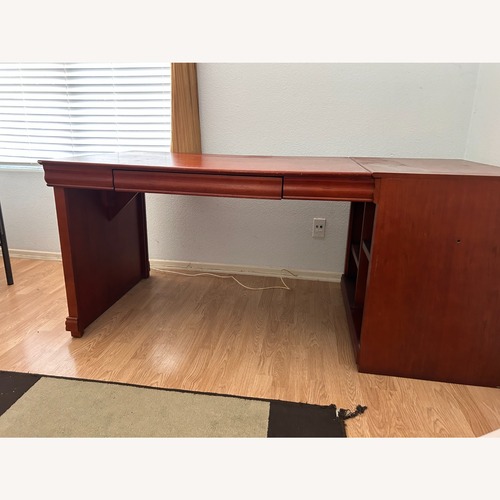 Used Vintage Cherry Wood Executive Desk W Return for sale on AptDeco