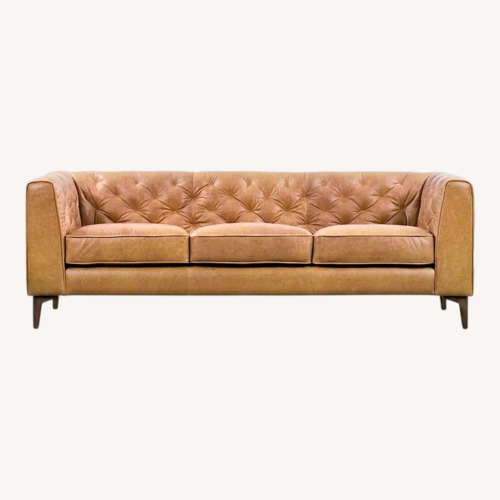 Used Poly and Bark Light Brown Leather 3+ Seater Sofa for sale on AptDeco