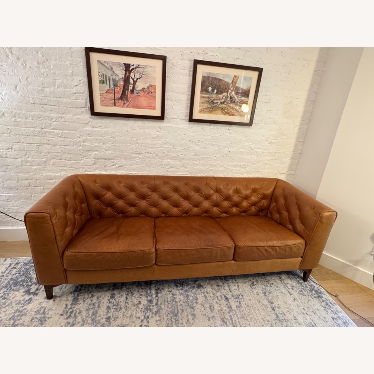 Poly and Bark Light Brown Leather 3+ Seater Sofa - image-1