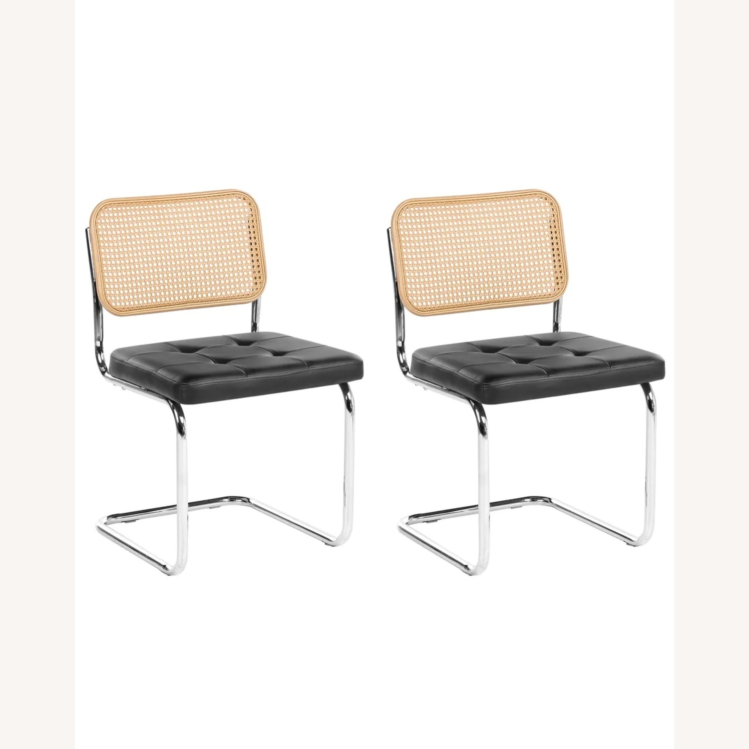 Wayfair Bayou Breeze Black Leather Dining Chairs - image-4