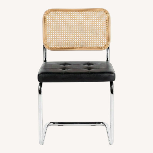 Used Wayfair Bayou Breeze Black Leather Dining Chairs for sale on AptDeco