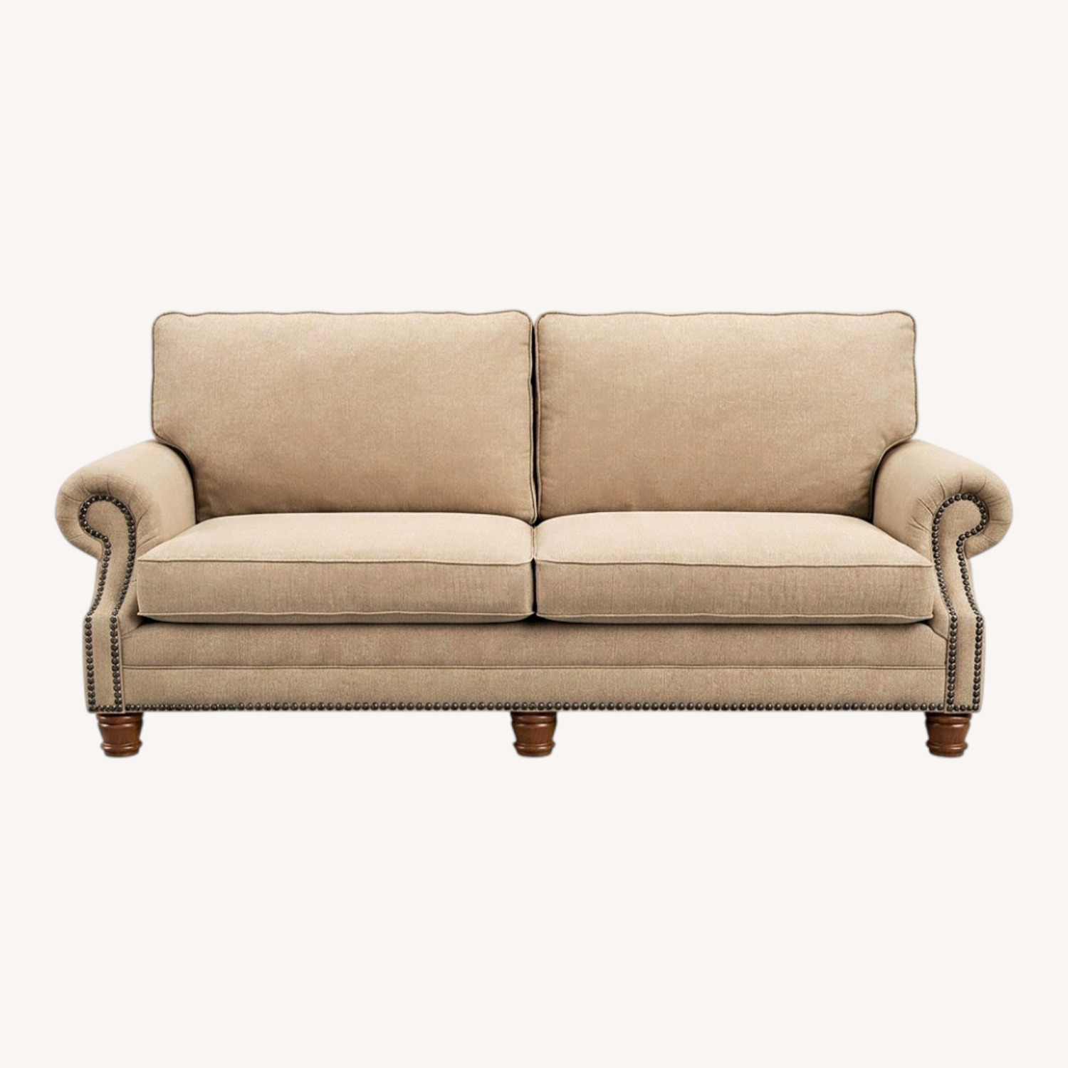 Light Brown 2 Seater Sofa - image-0