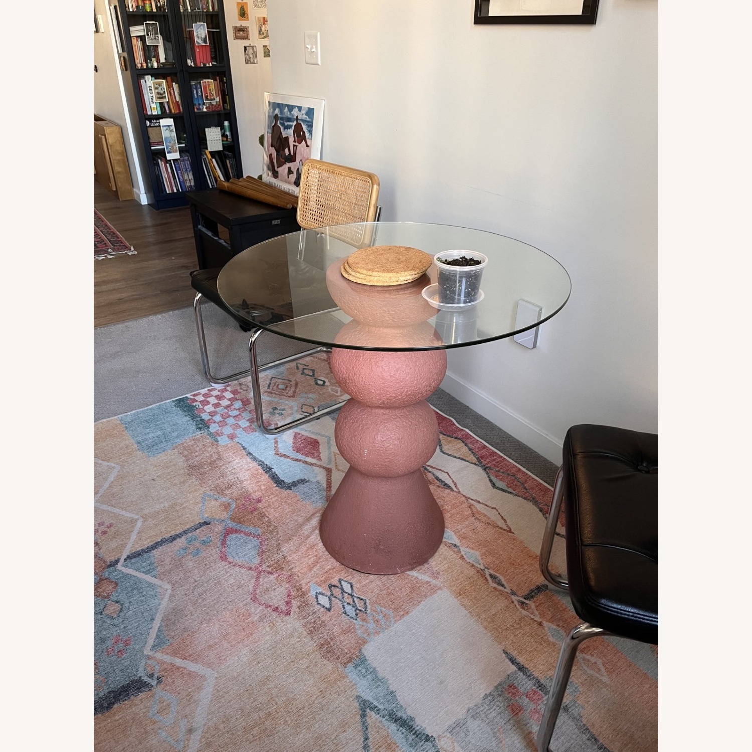 Urban Outfitters Orange Concrete Dining Table - image-1