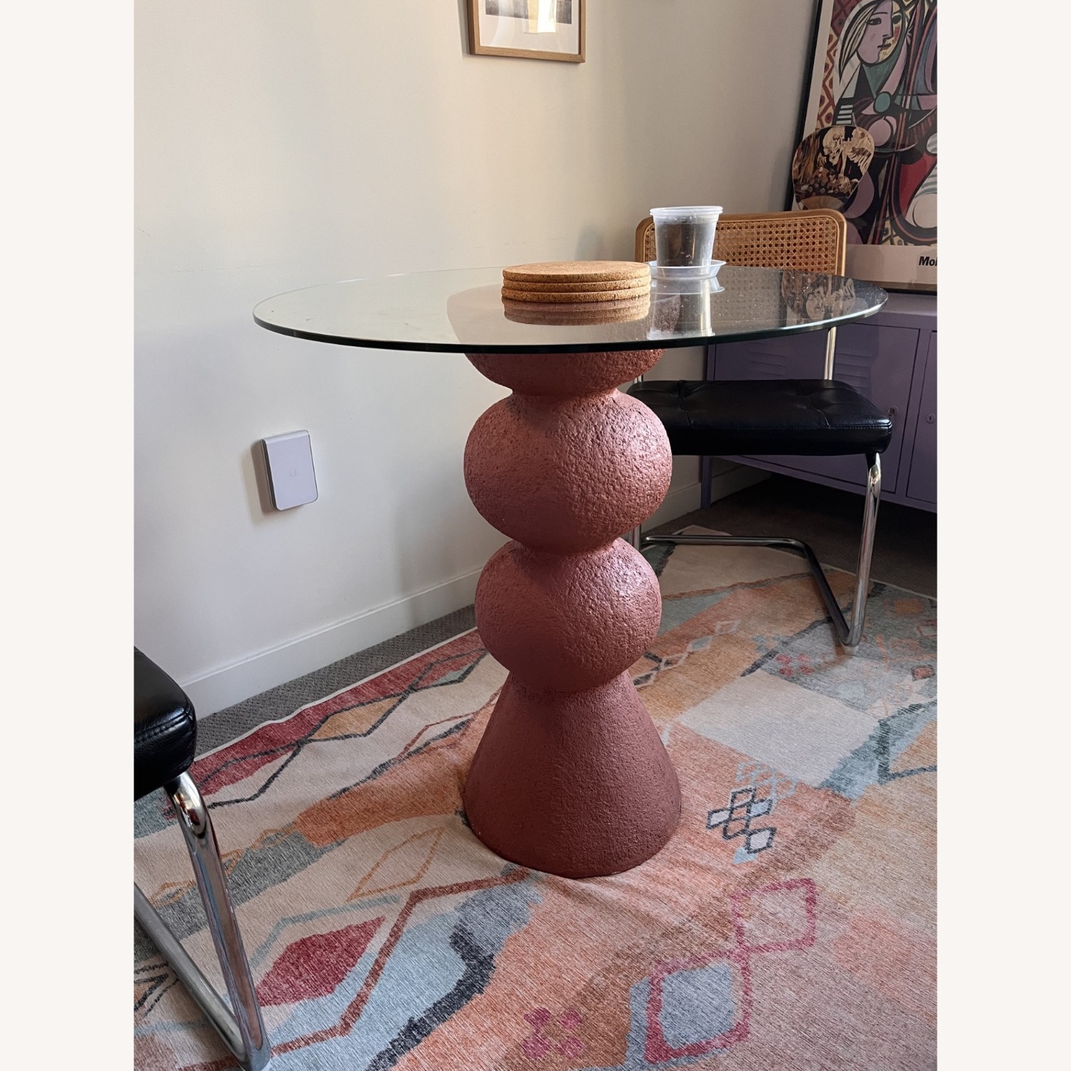 Urban Outfitters Orange Concrete Dining Table - image-3