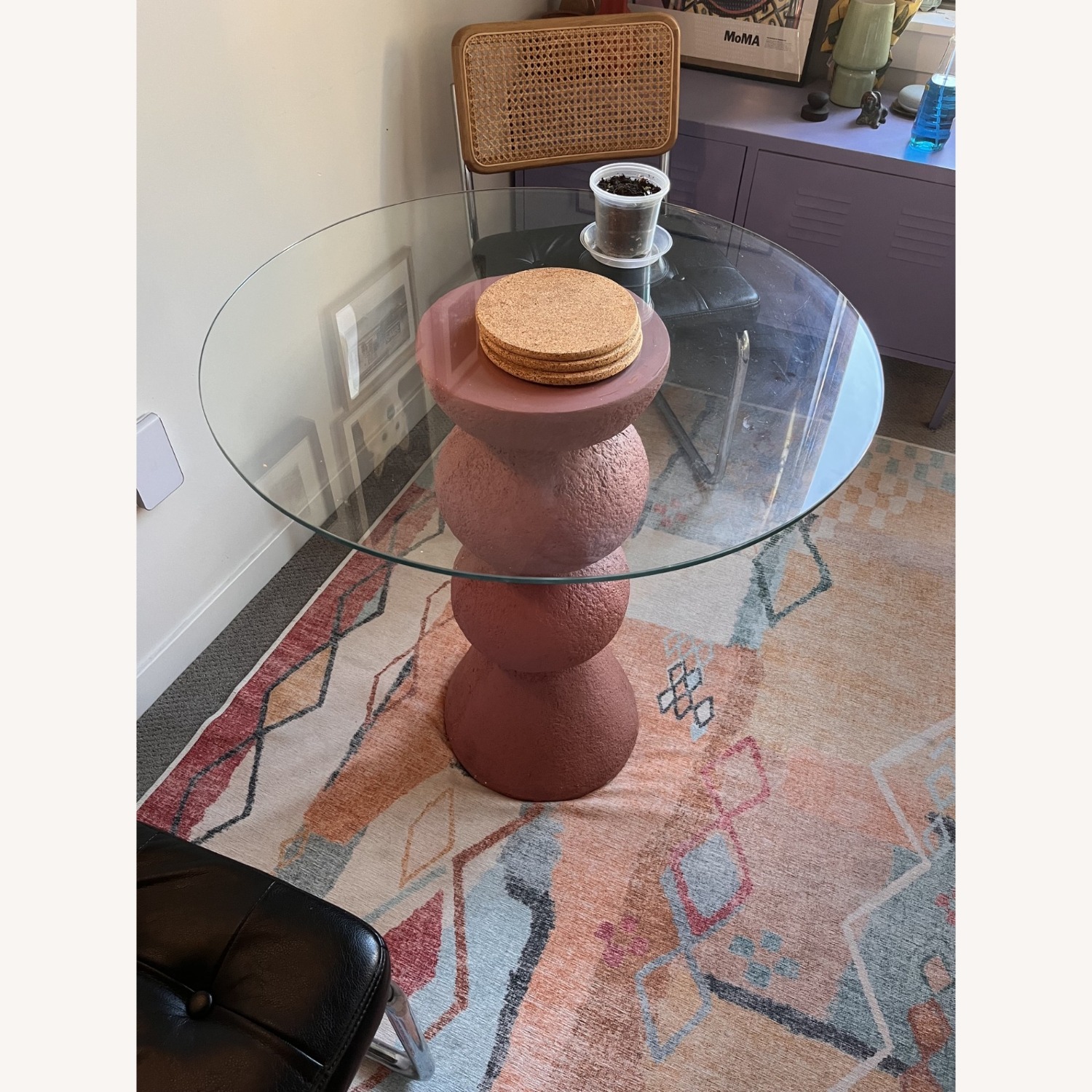 Urban Outfitters Orange Concrete Dining Table - image-2