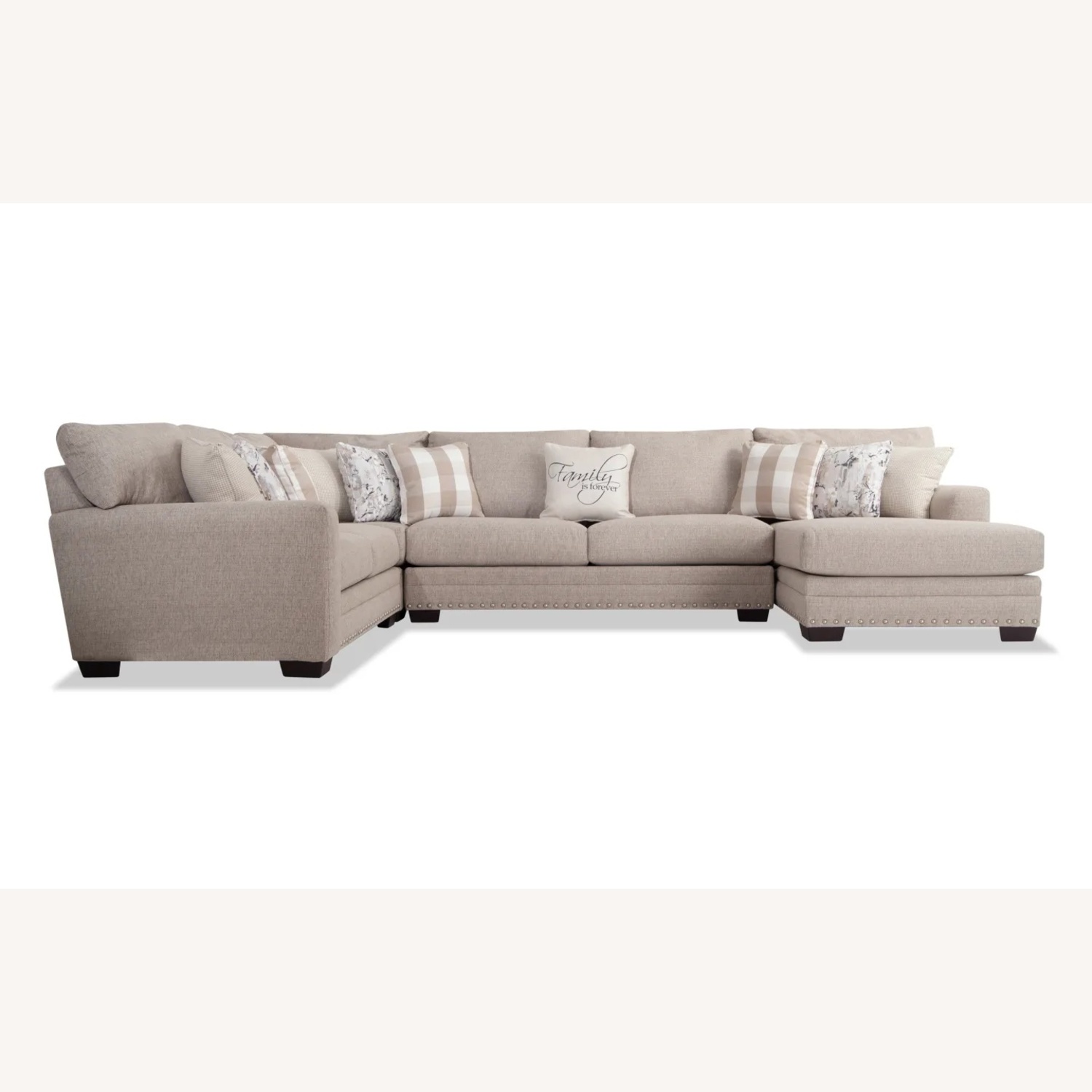 Bob's Discount Cottage Chic Beige 150" 4 Piece Right Arm - image-4