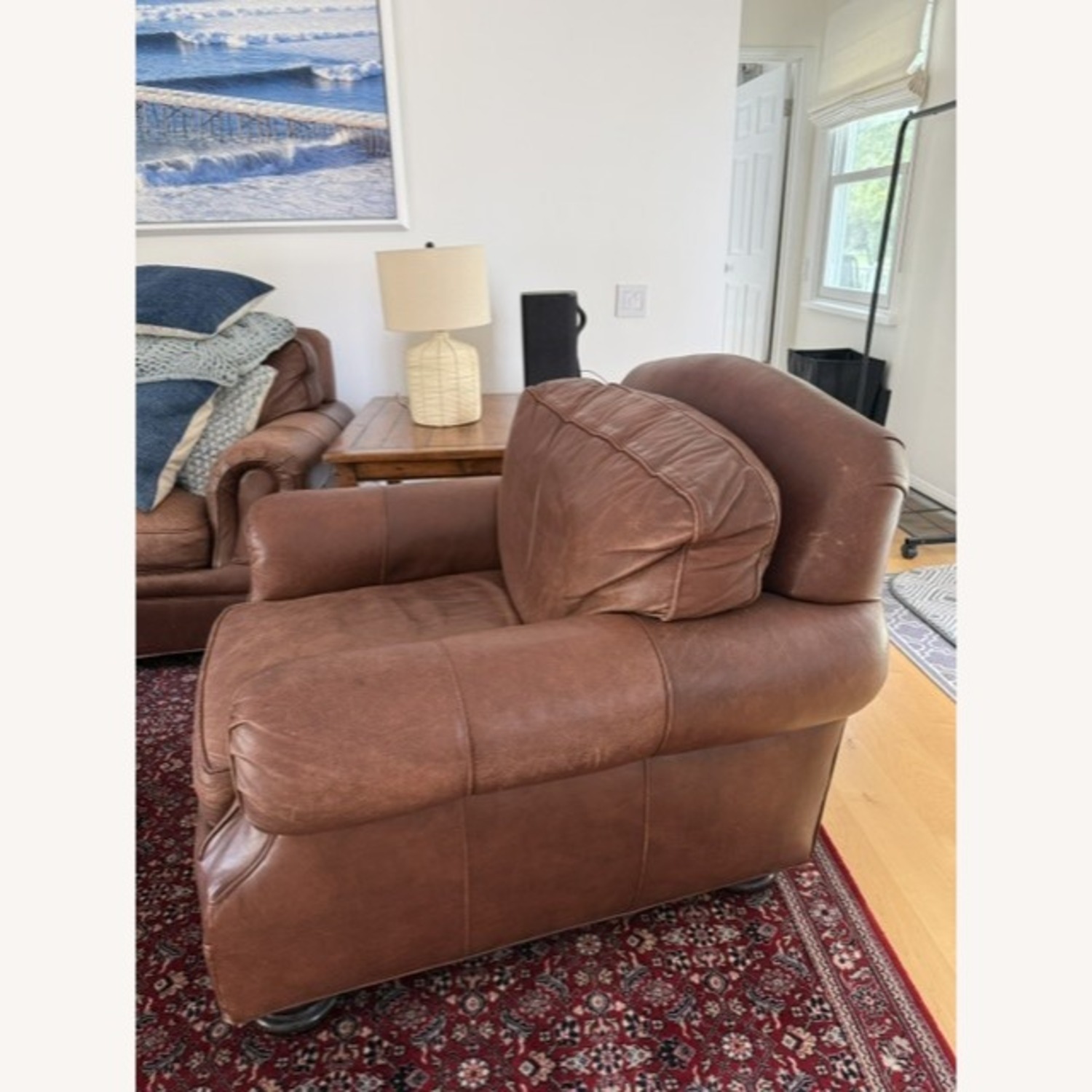 Hancock & Moore Leather Chair with Ottoman - image-2