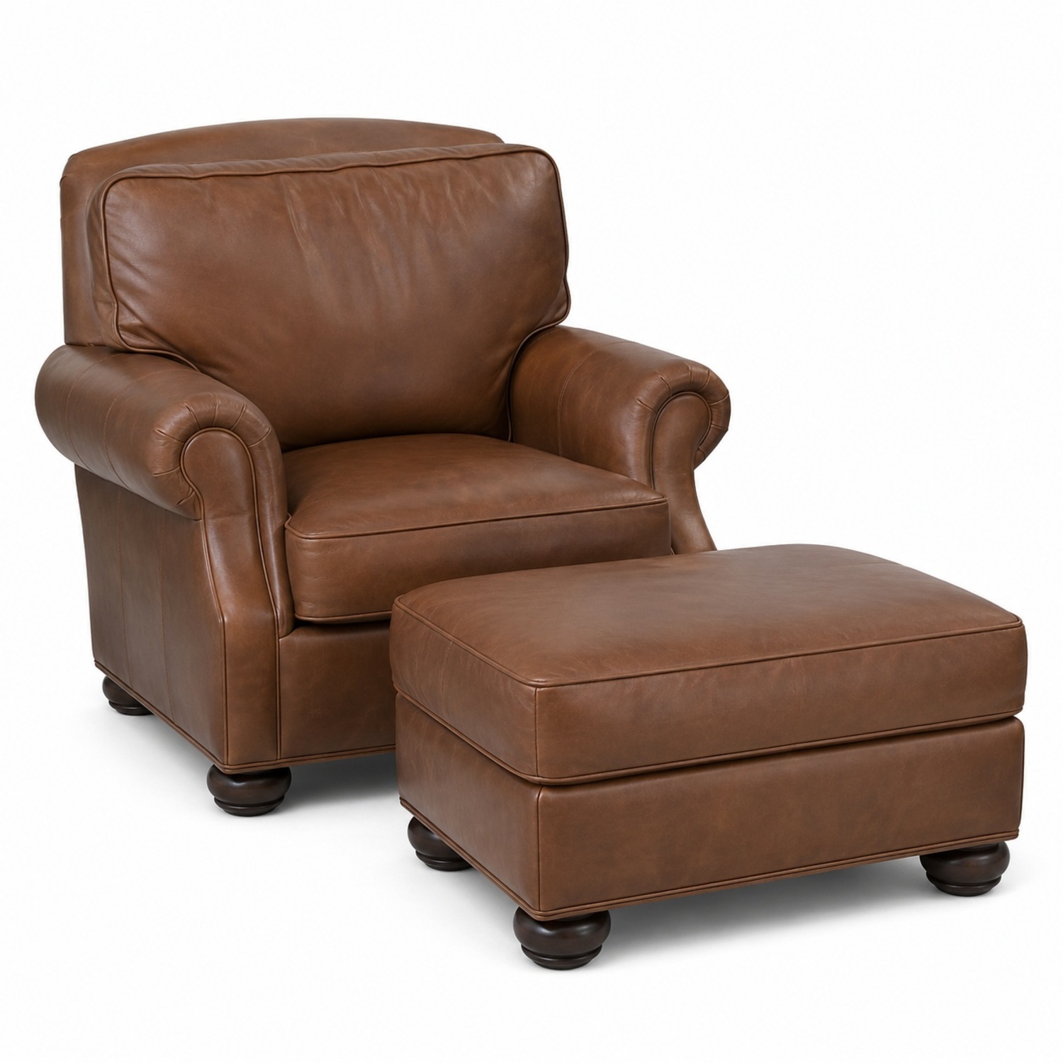 Hancock & Moore Leather Chair with Ottoman - image-4