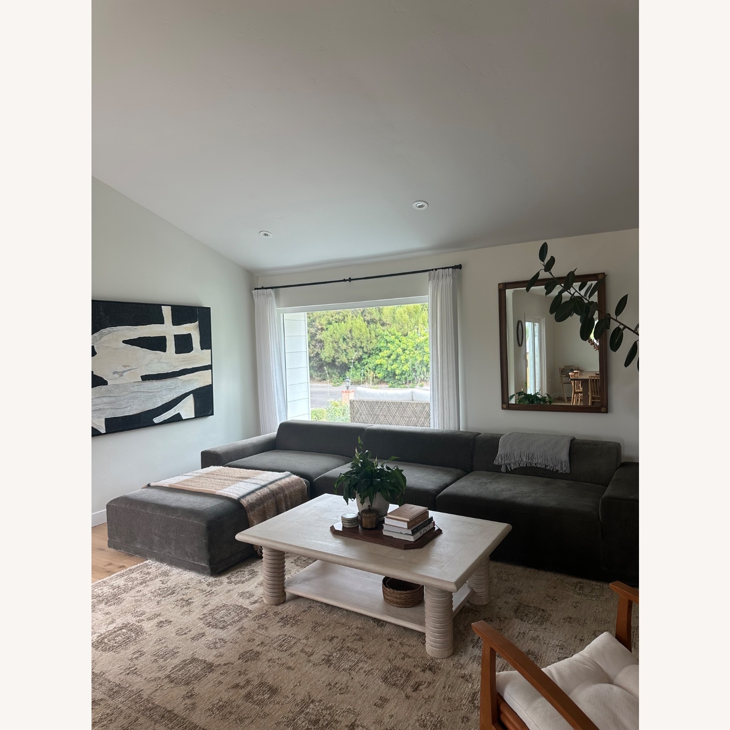 CB2 Faible Dark Gray Fabric 3+ Piece Sectional - image-1