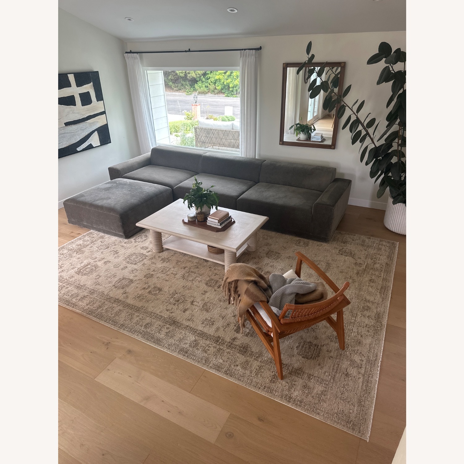 CB2 Faible Dark Gray Fabric 3+ Piece Sectional - image-9