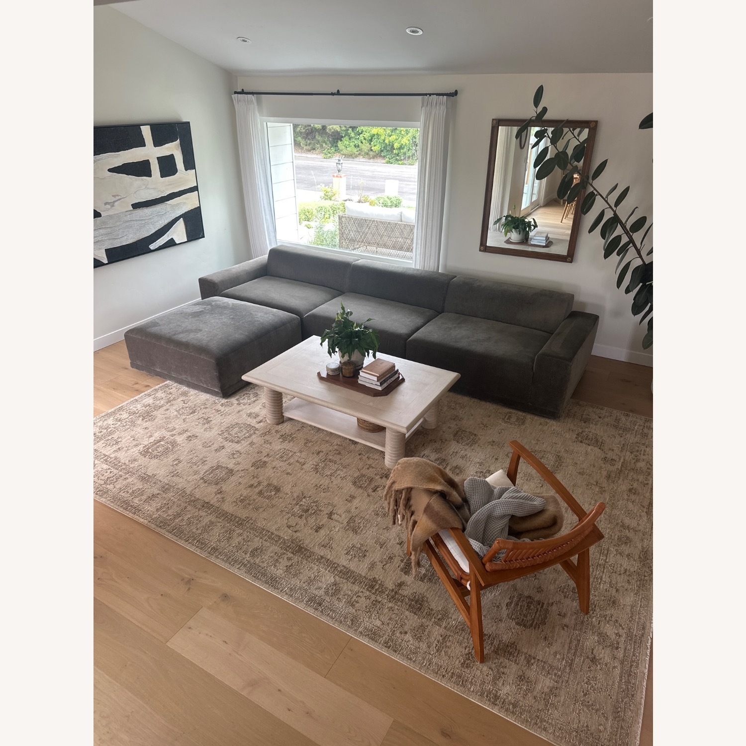 CB2 Faible Dark Gray Fabric 3+ Piece Sectional - image-10