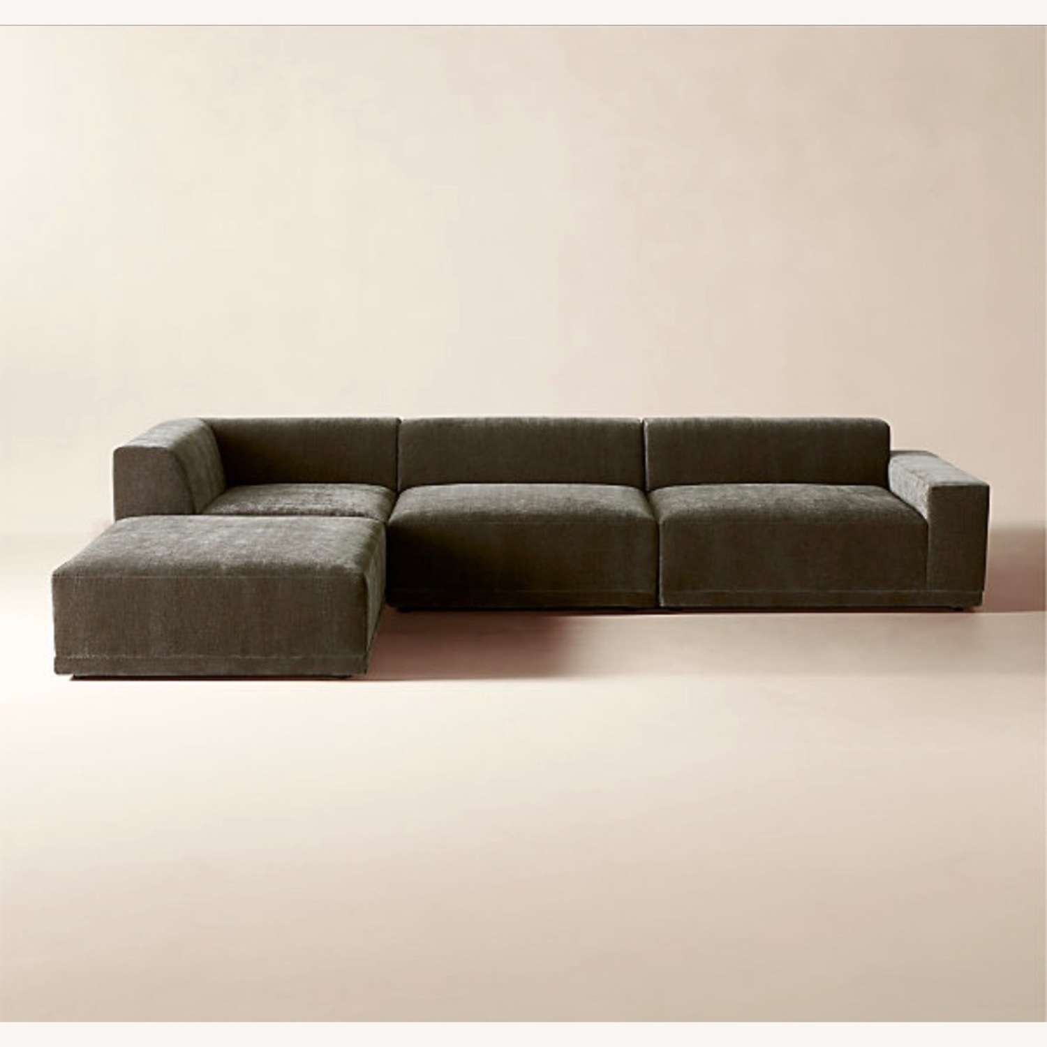 CB2 Faible Dark Gray Fabric 3+ Piece Sectional - image-4