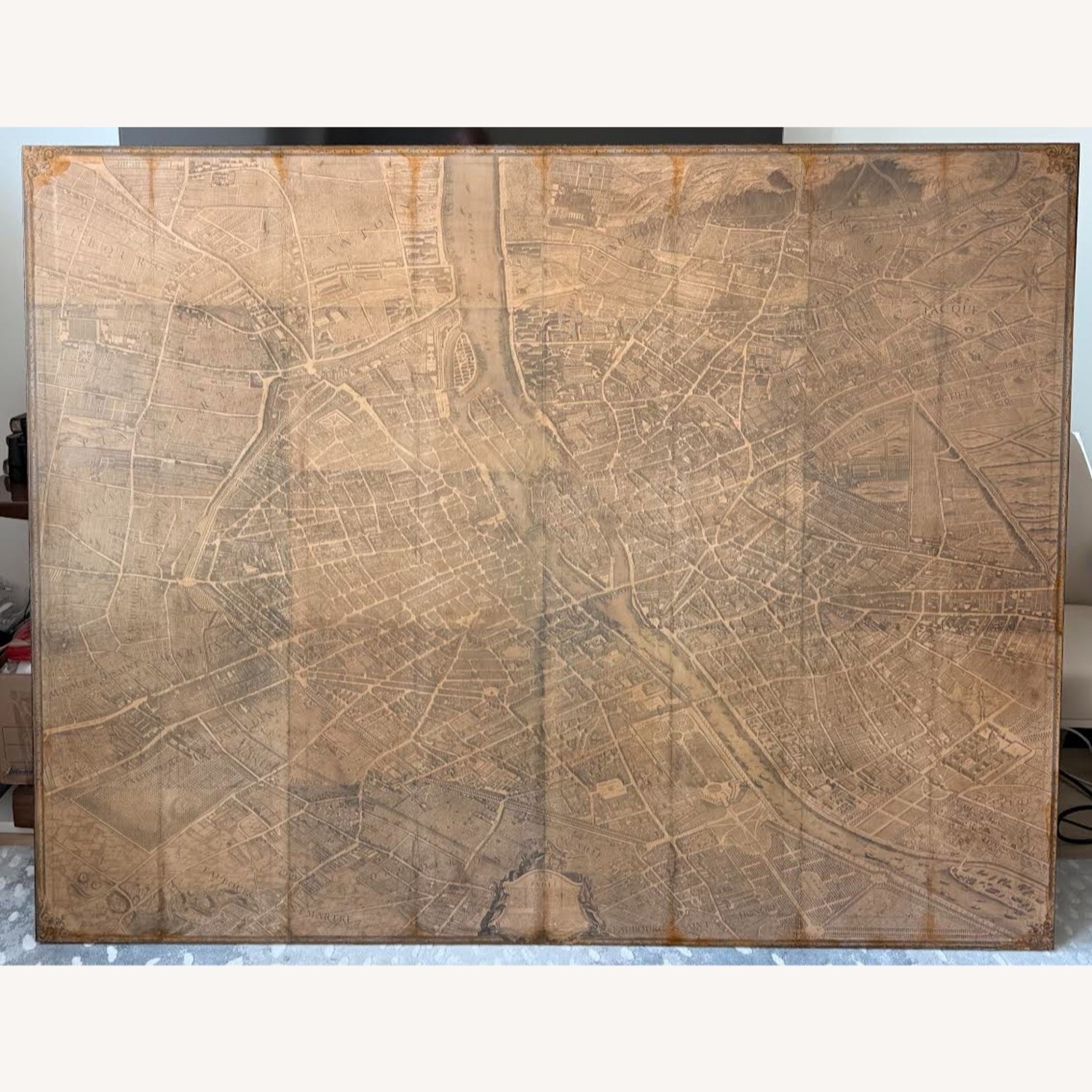 Hand Made Numbered Decoupage Map of Old Paris - image-1