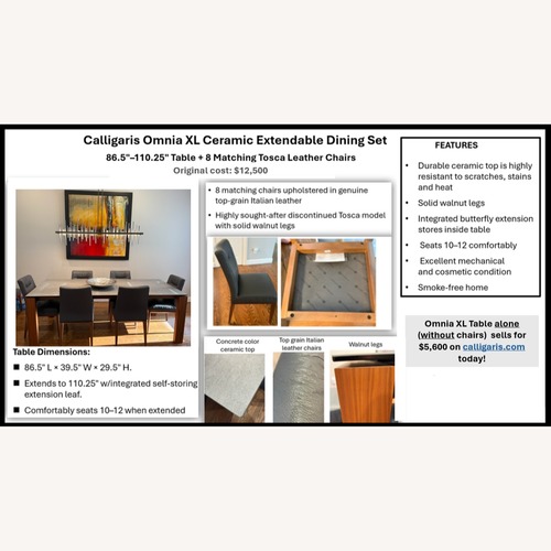 Used Calligaris Light Gray Dining Sets for sale on AptDeco