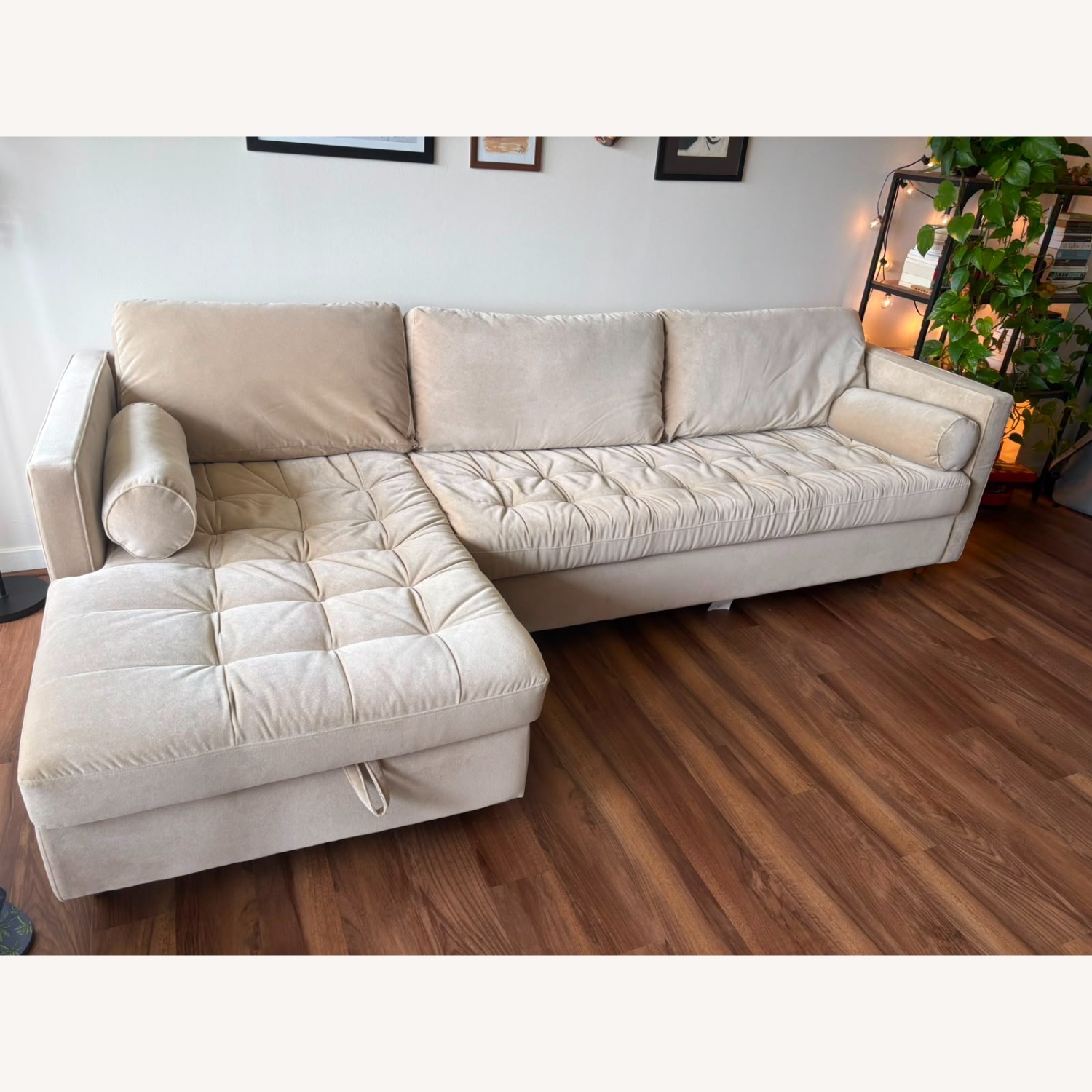 Joybird Briar Light Brown Velvet Sleeper Sofa - image-1