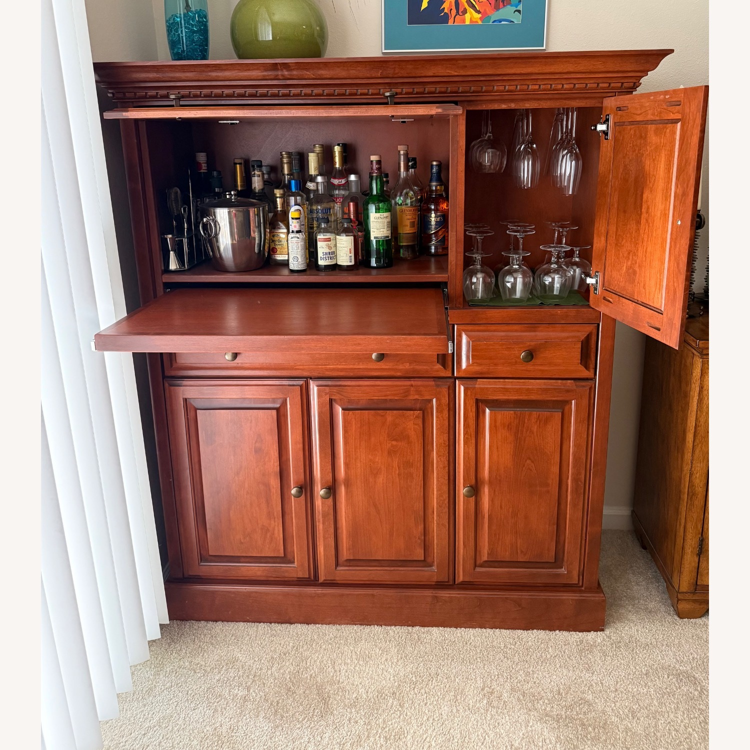 Solid Wood Custom Bar Cabinet - image-4