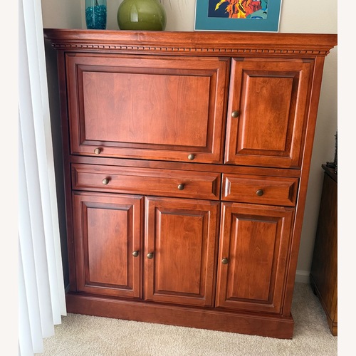 Used Solid Wood Custom Bar Cabinet for sale on AptDeco