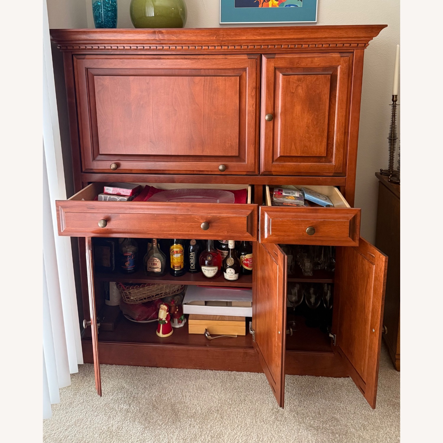 Solid Wood Custom Bar Cabinet - image-3