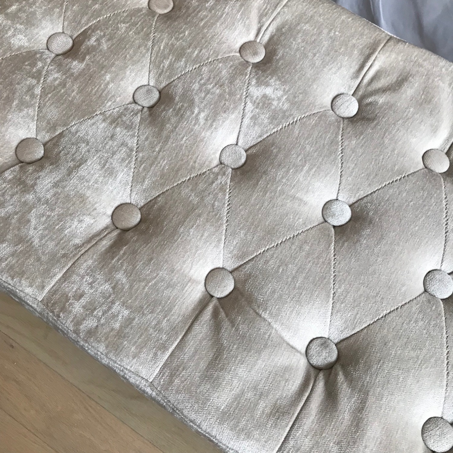 Velvet Buttoned Ottoman Storage Bench - image-6
