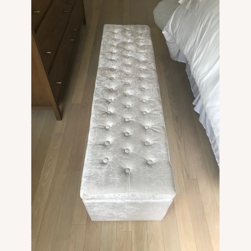 Used Velvet Buttoned Ottoman Storage Bench for sale on AptDeco