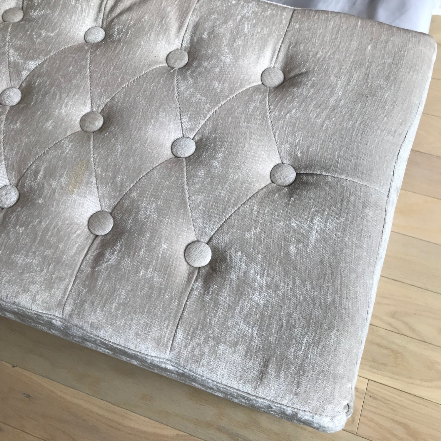 Velvet Buttoned Ottoman Storage Bench - image-7