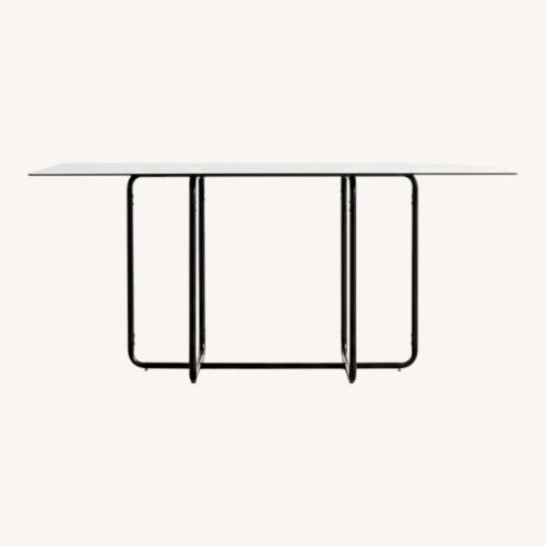 Used West Elm Black Glass Dining Table for sale on AptDeco