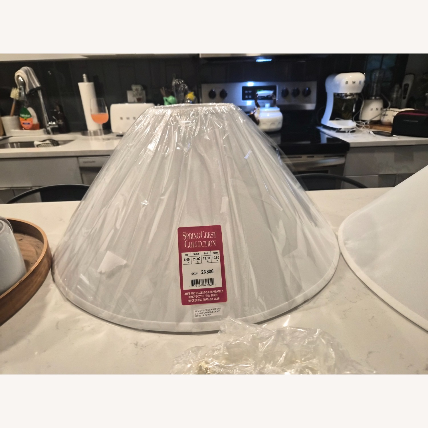  2 Large White Chimney Lamp Shades 23" Bottom - image-2