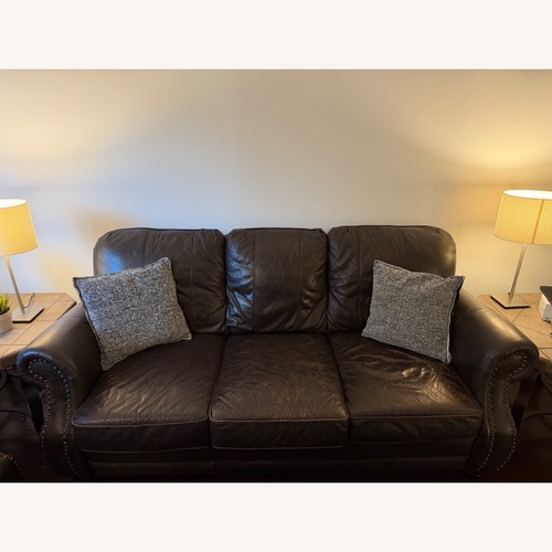 Used Dark Brown Leather Sofa for sale on AptDeco