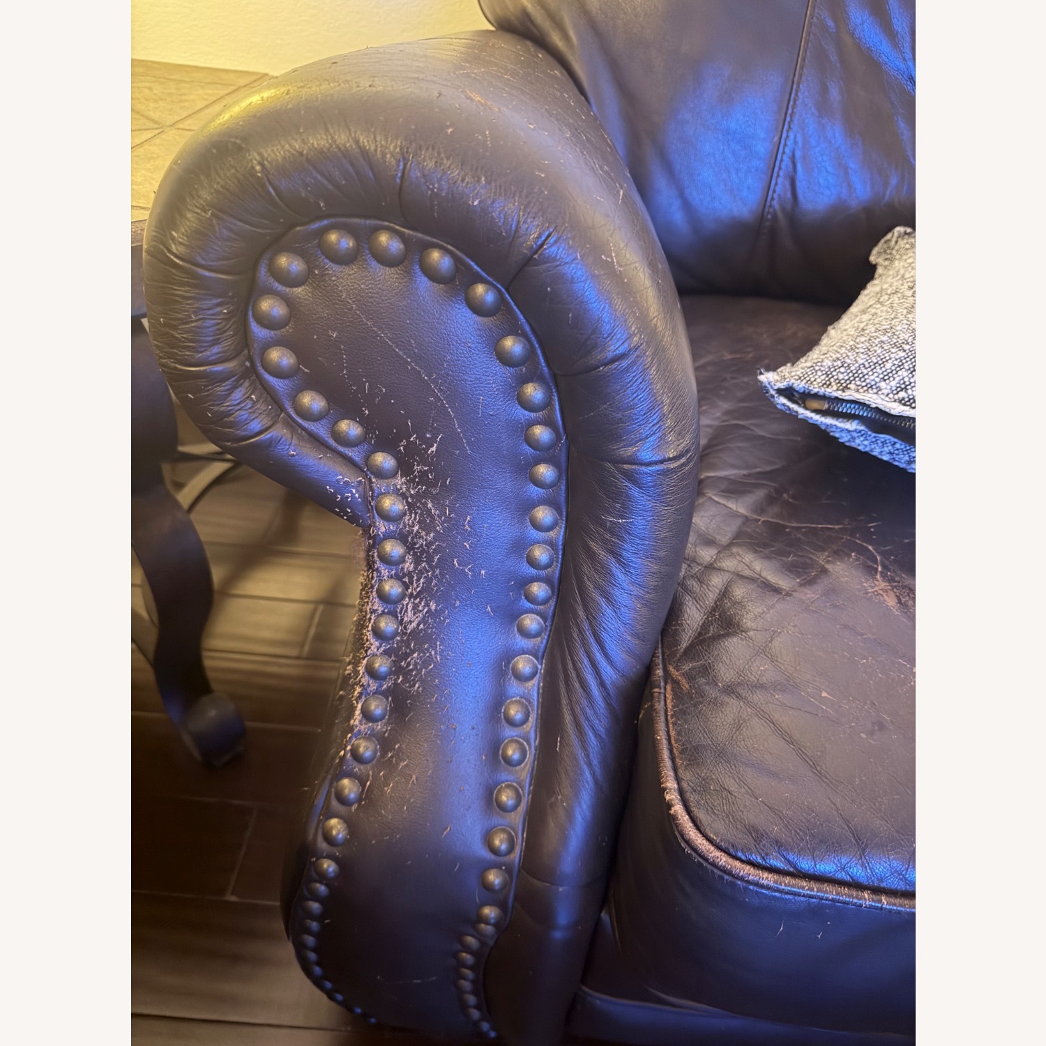 Dark Brown Leather Sofa - image-2