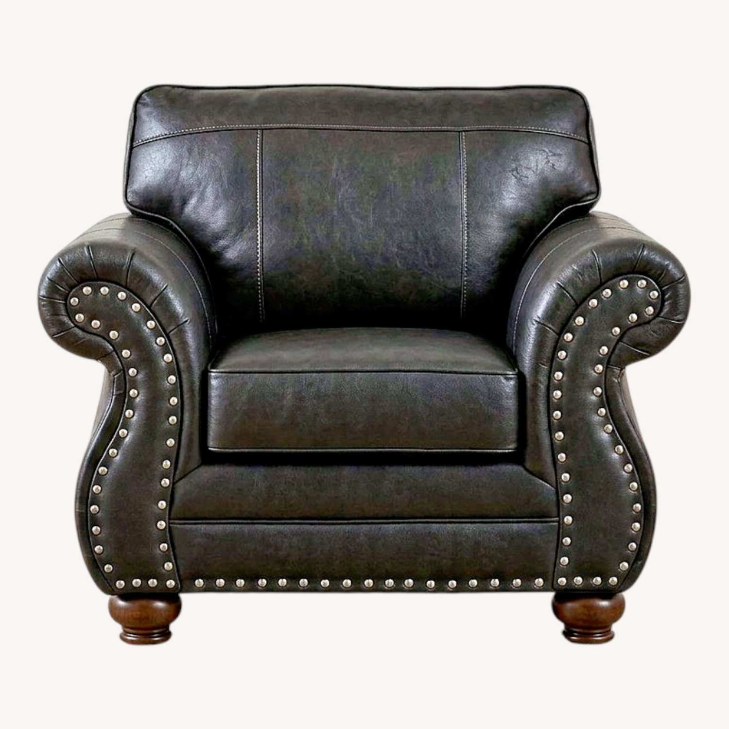 Dark Brown Leather Chair - image-0