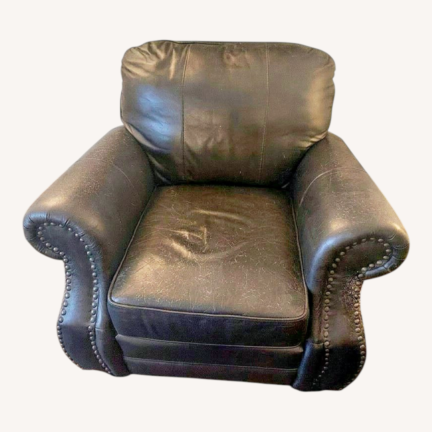 Dark Brown Leather Chair - image-5