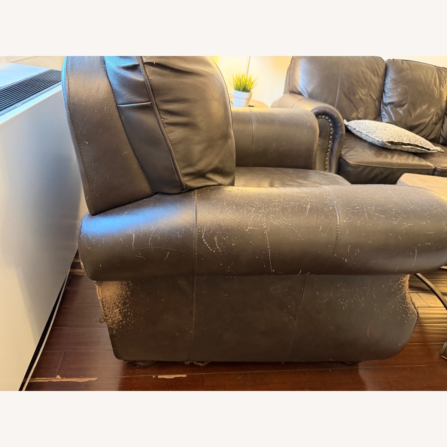 Dark Brown Leather Chair - image-2