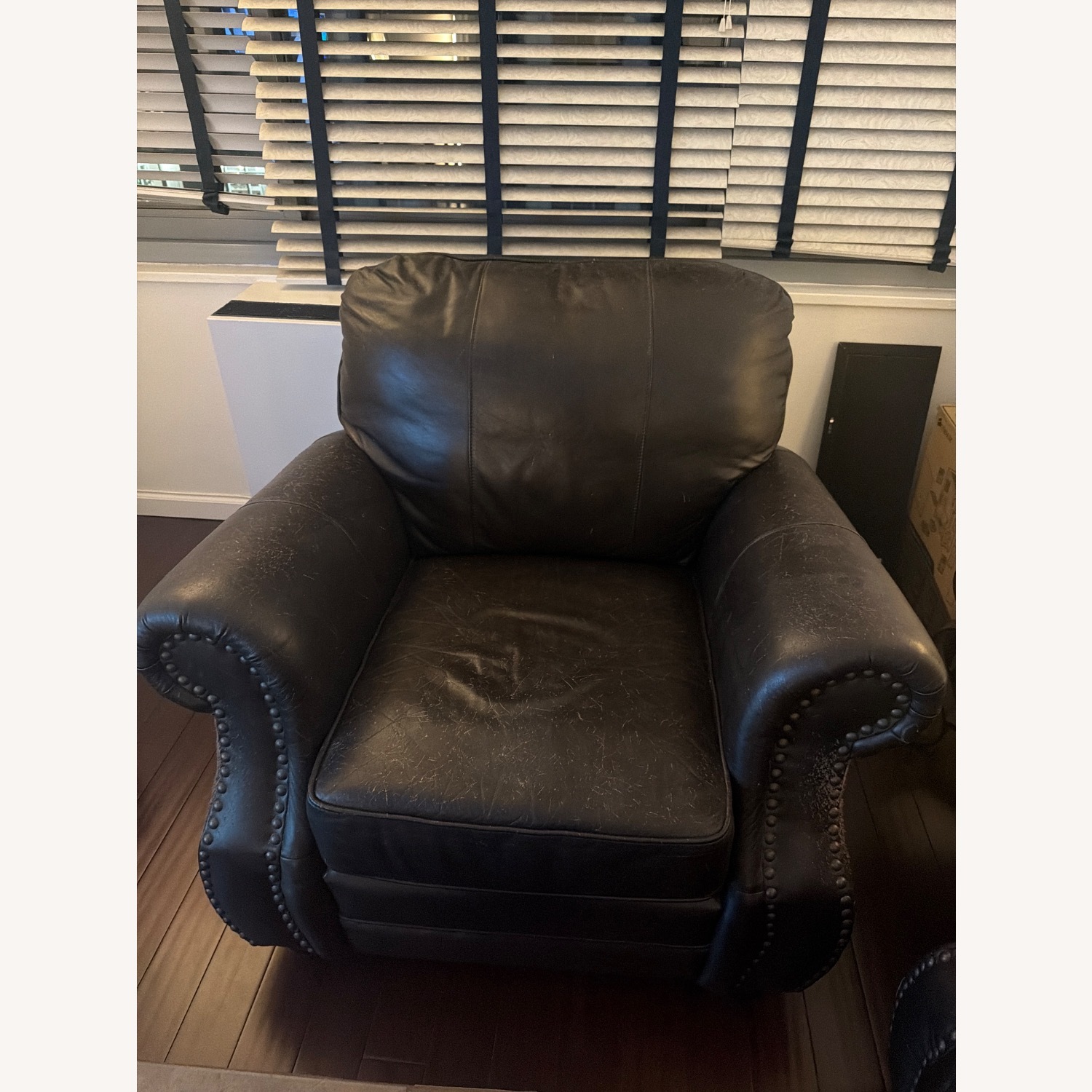 Dark Brown Leather Chair - image-4