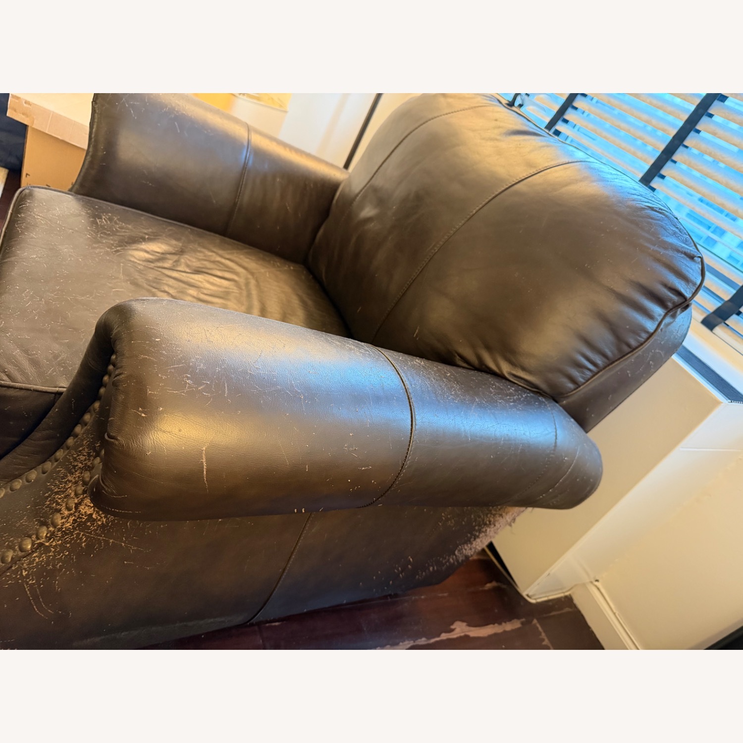 Dark Brown Leather Chair - image-3