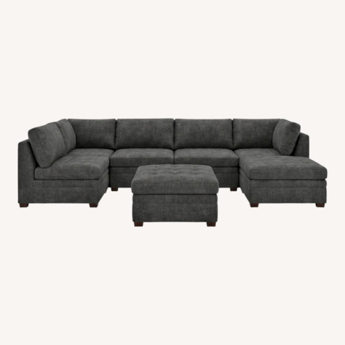 Used Thomasville Sectional 6-piece Dark Gray & Ottoman for sale on AptDeco