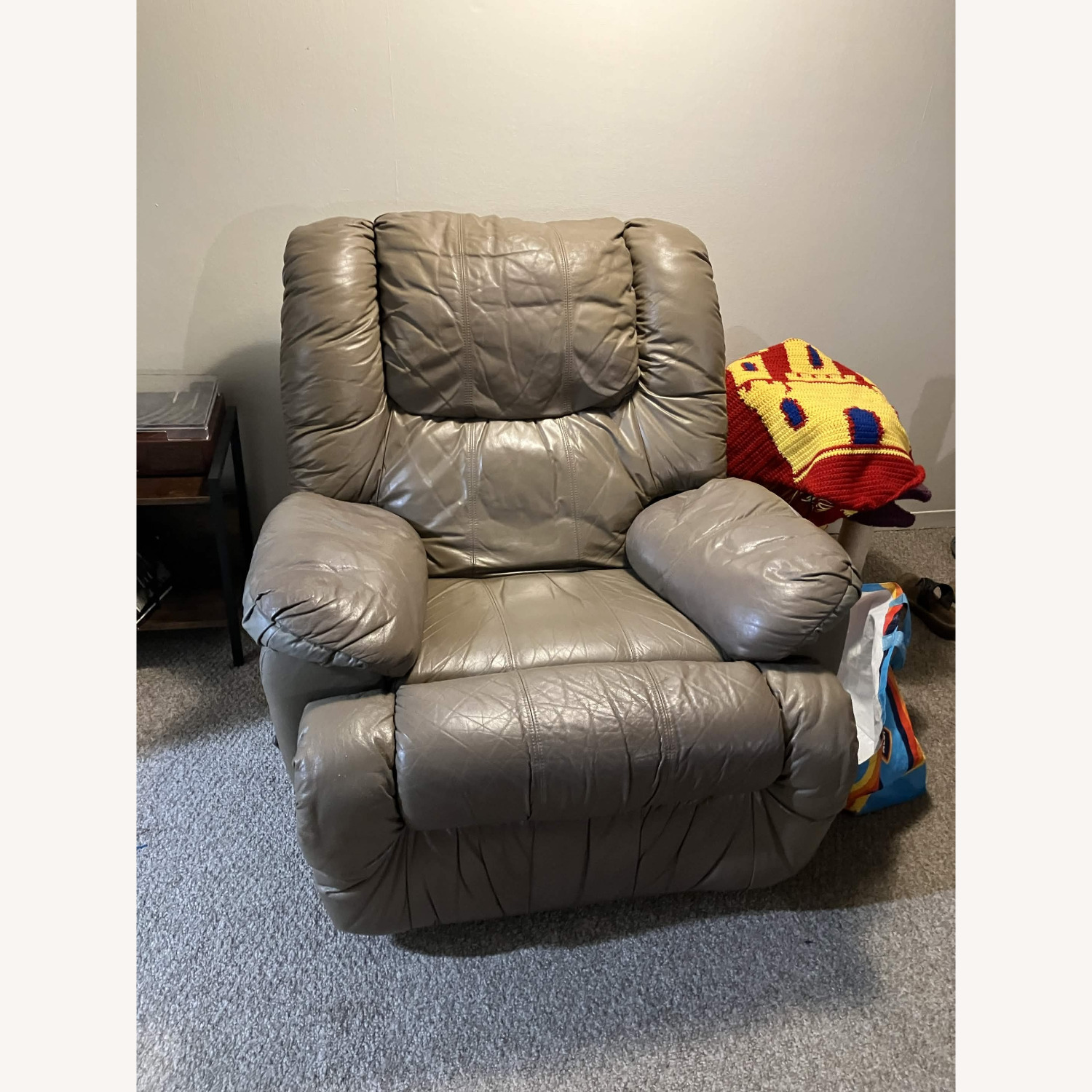 Light Brown Faux Leather Recliner - image-1