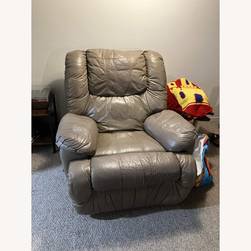 Used Light Brown Faux Leather Recliner for sale on AptDeco
