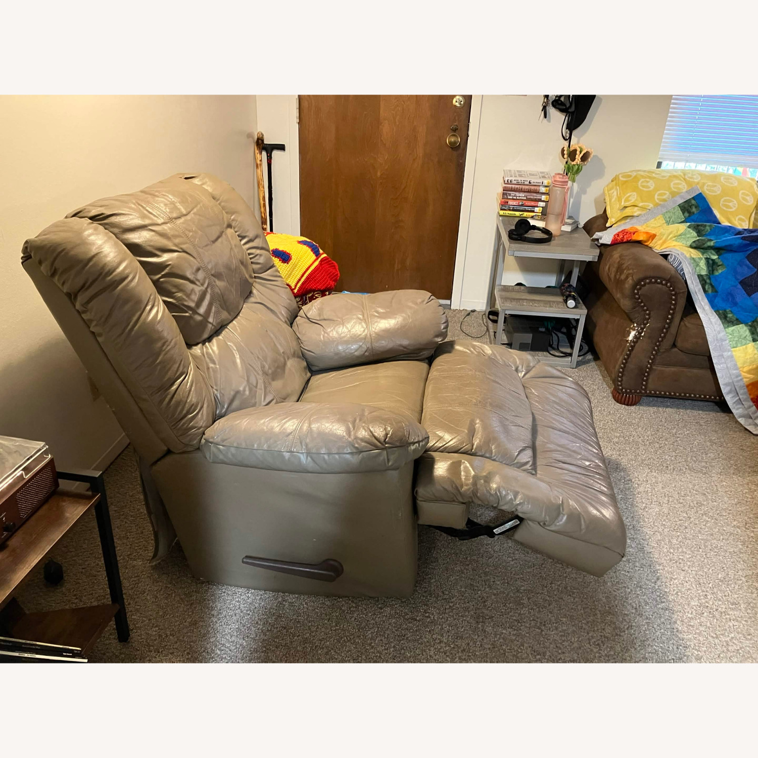Light Brown Faux Leather Recliner - image-3