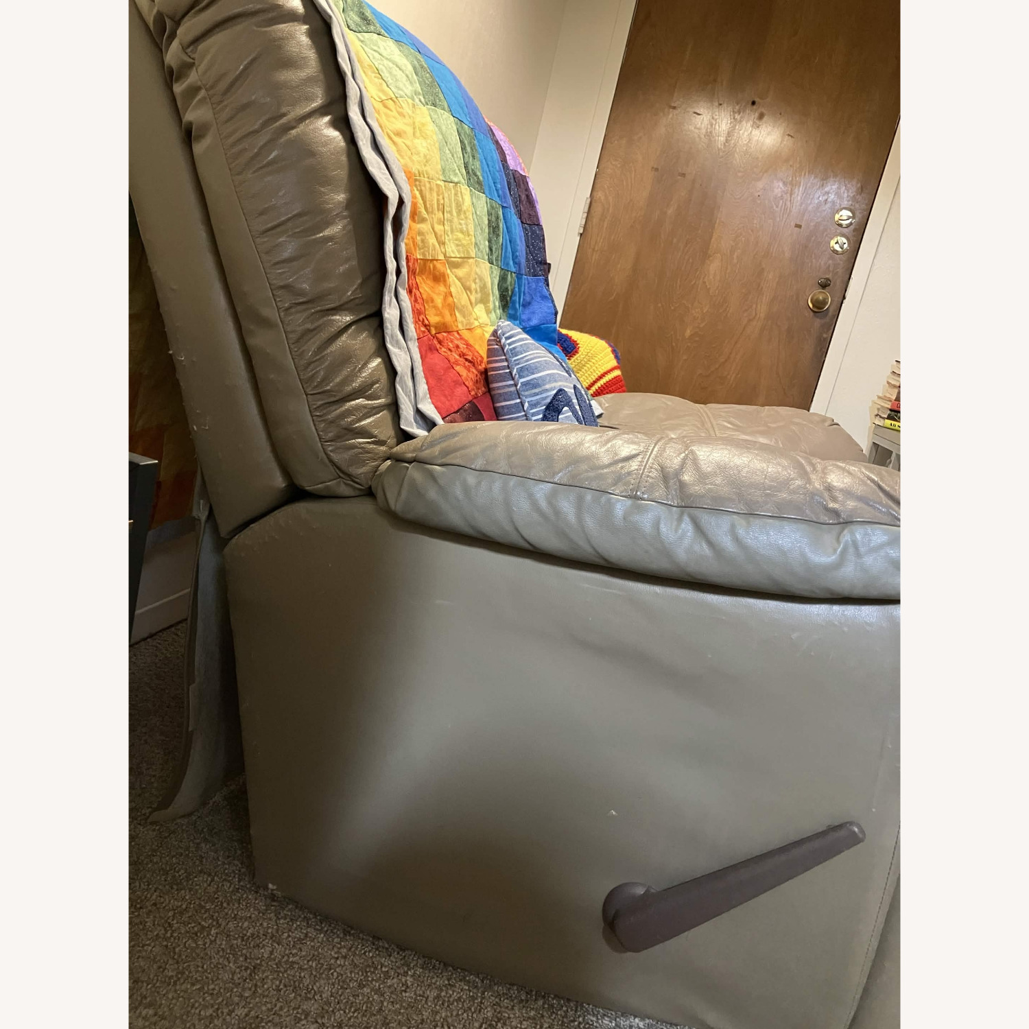 Light Brown Faux Leather Recliner - image-5