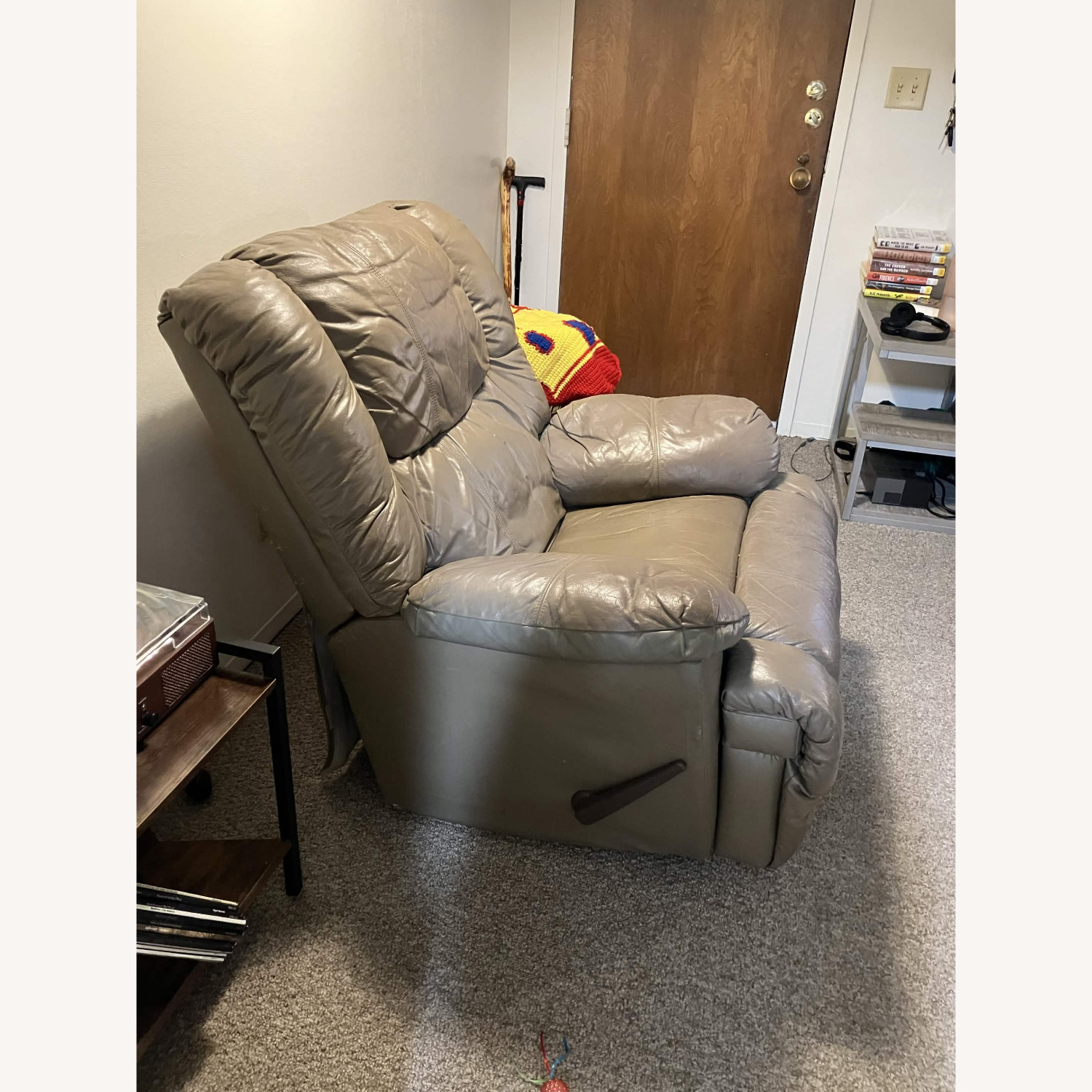 Light Brown Faux Leather Recliner - image-2