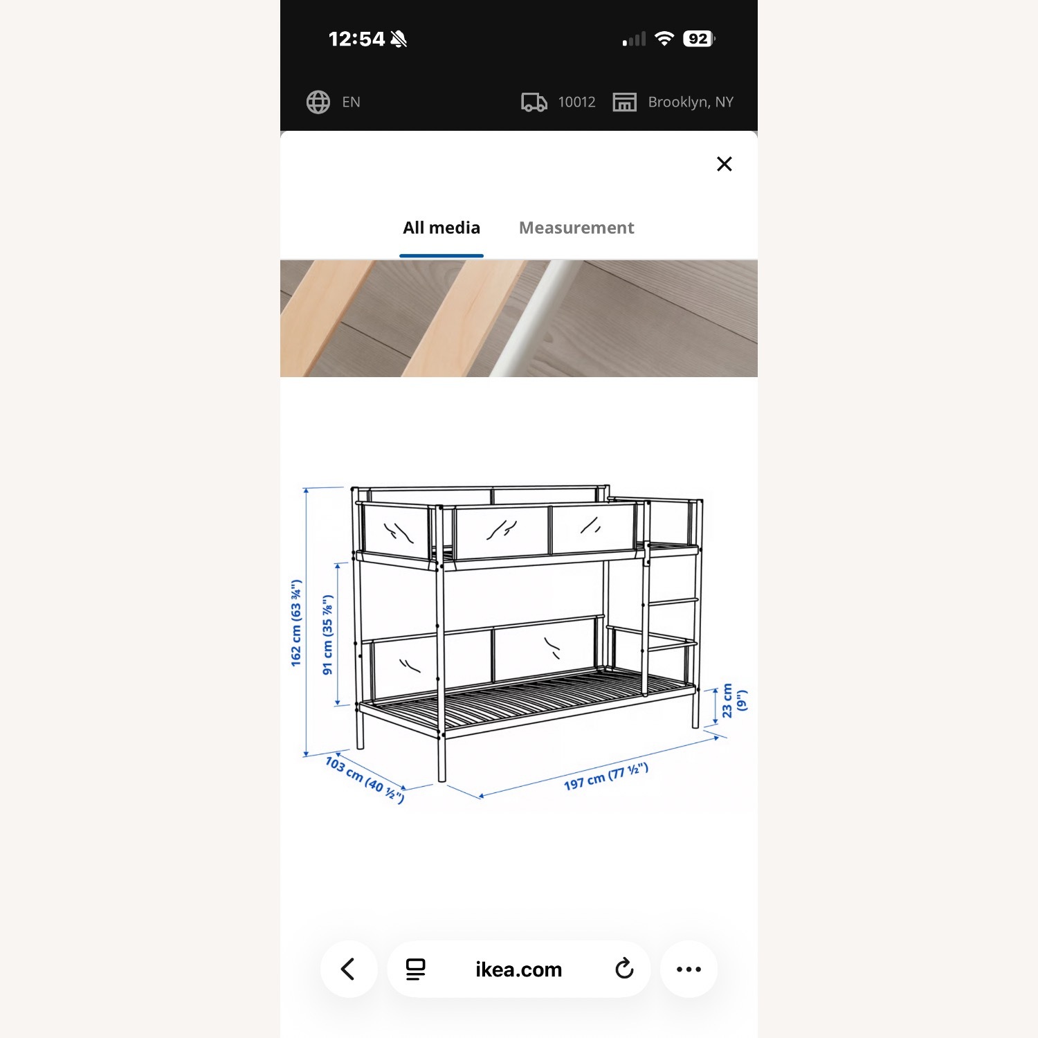 IKEA VITVAL White Metal Twin Bed - image-3