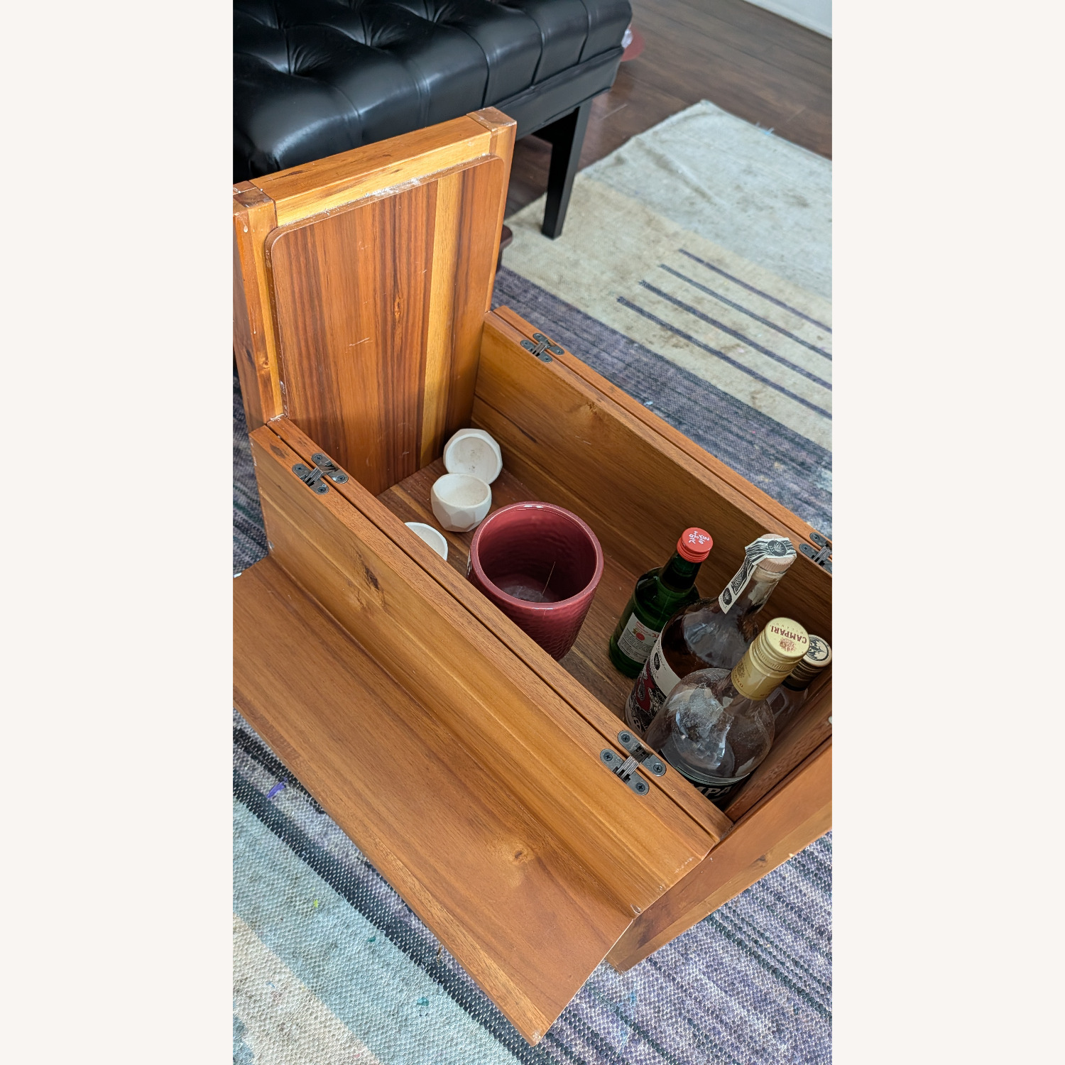 CB2 Elixir Dark Brown Wood Bar Cart - image-3