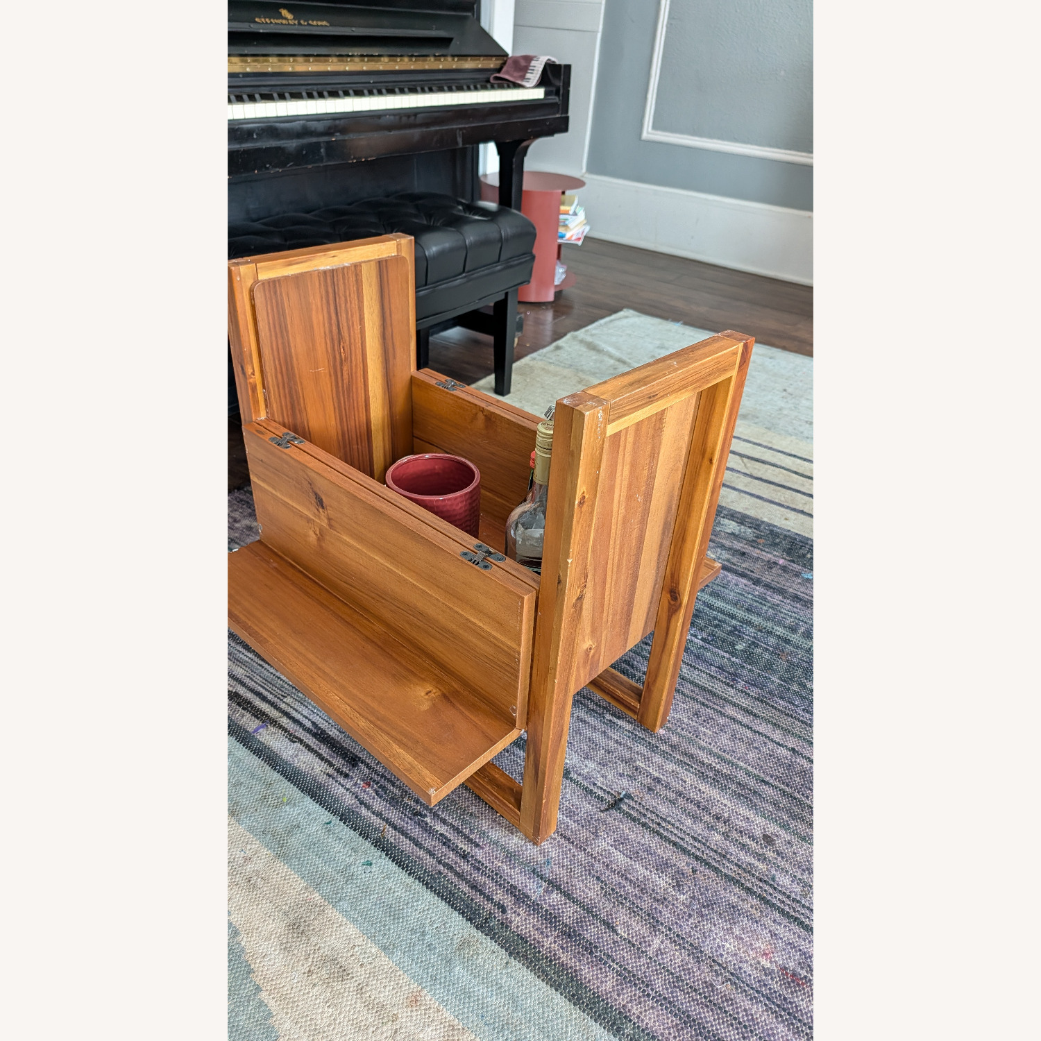 CB2 Elixir Dark Brown Wood Bar Cart - image-4