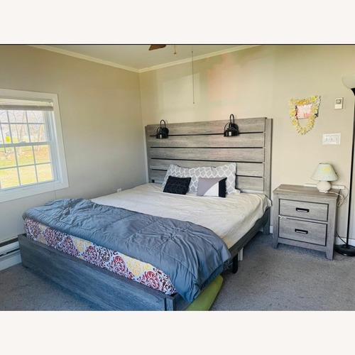Used Affordable Home Furnishings Light Gray King Bed for sale on AptDeco