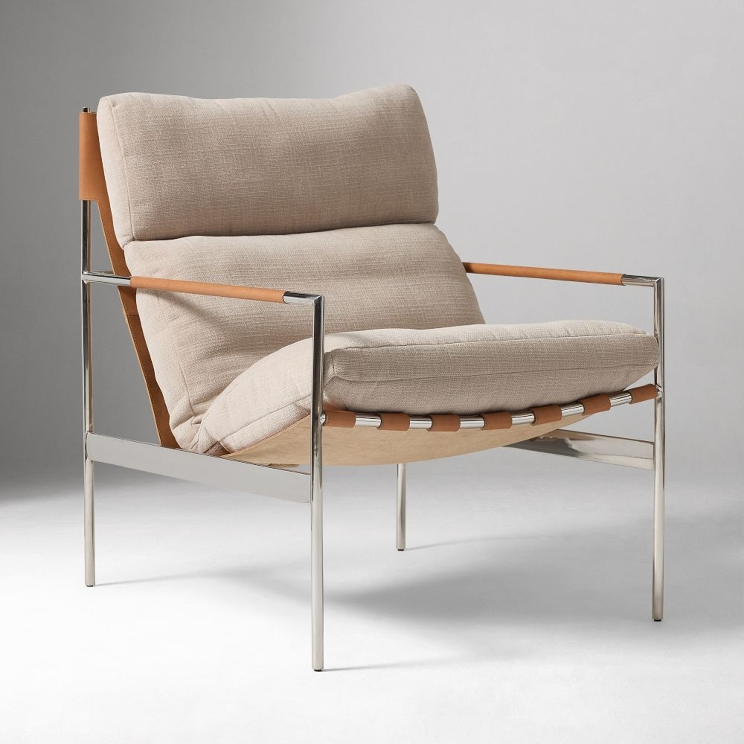 West Elm Stuart Natural Fabric Armchair - image-4