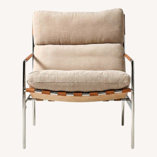 Used West Elm Stuart Natural Fabric Armchair for sale on AptDeco