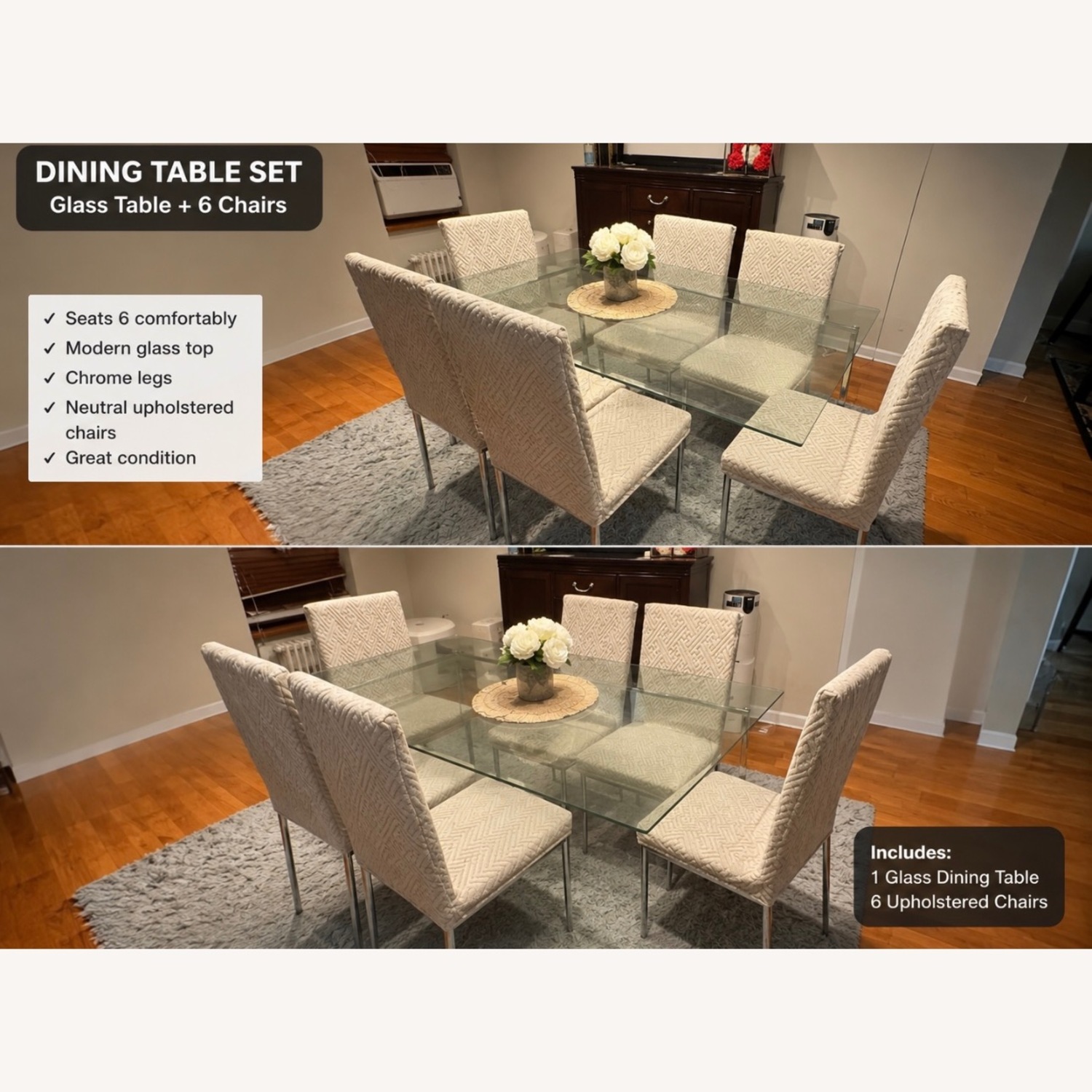     Modern Glass Dining Set with Chairs  - image-1